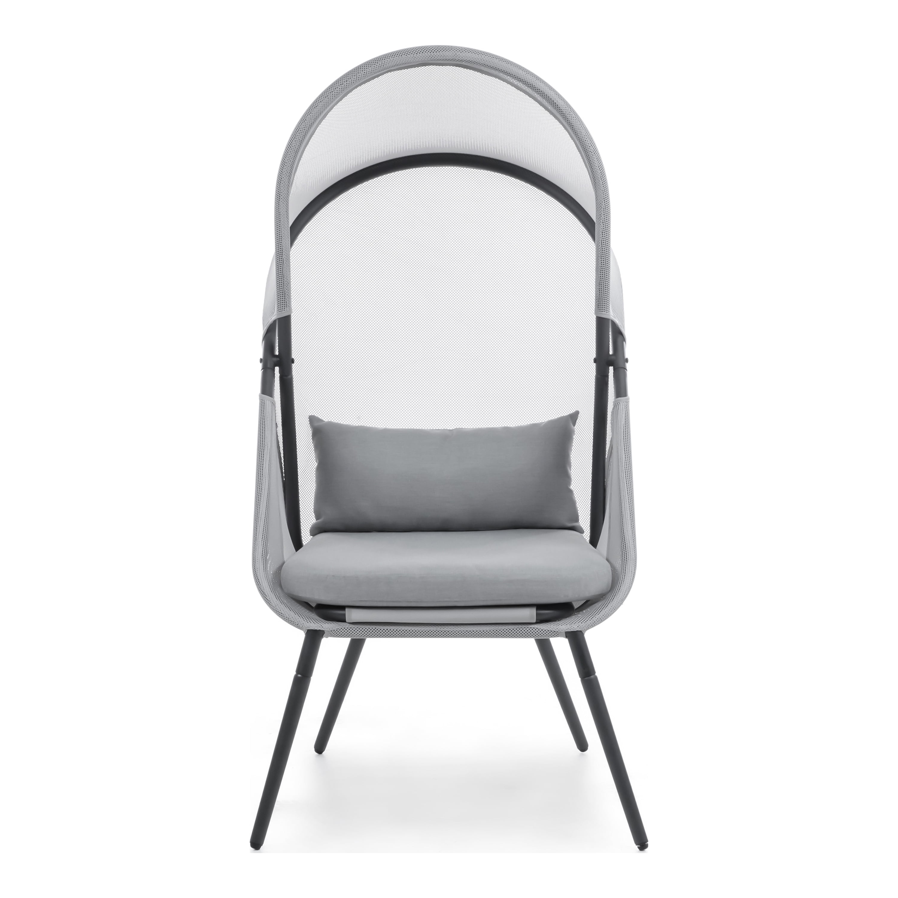 Furniture of America Perth UV-Resistant Foldable Patio Chairs, Set of 2, Light Gray