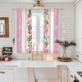 thumbnail image 5 of Pink Christmas Sheer Curtains 63 Inches Long, Poinsettia Botanical Snowflake Light Filtering Window Curtains for Living Room/Bedroom, Rod Pocket Voile Sheer Curtain Drapes, 52"W x 63"L, 2 Panels, 5 of 9