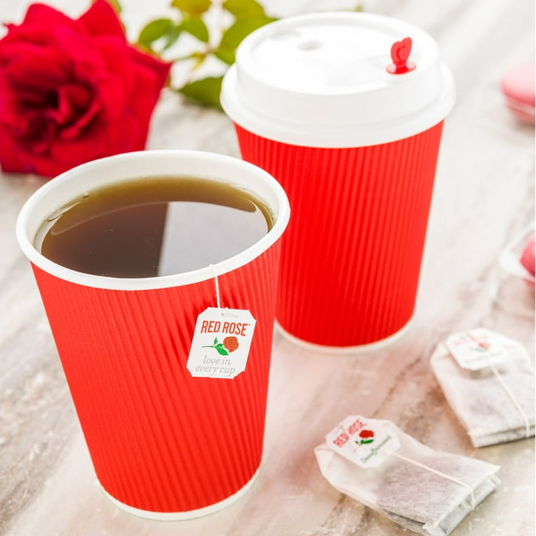 12 oz Red Paper Coffee Cup - Ripple Wall - 3 1/2 x 3 1/2 x 4 1/4 - 500  count box
