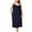 Navy, variant on Tnhcen Plus Size Nightgown with Built-in Bra Women's Satin Sleepwear Camisole Nightdress Long Pajamas XL-5XL Multiple Colors Available Blue