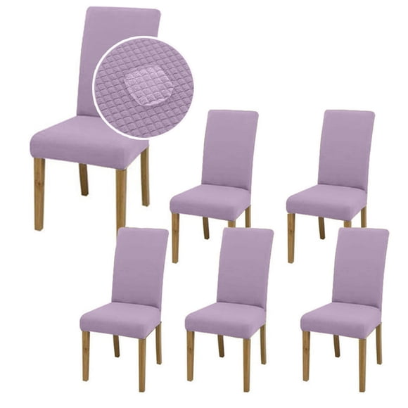 6 Fundas Elásticas para sillas de comedor, Impermeables , Protege y brinda un nuevo estilo a tus sillas. Mod. Lila