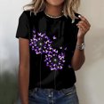 thumbnail image 2 of Gibobby Playera Corte clásico para Mujer Túnica holgada para mujer, camisetas informales de verano, camiseta Floral de manga corta con cuello redondo, blusa(F,XL), 2 of 4
