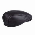 thumbnail image 2 of Handmade Men’s Real Leather Newsboy Cap – Vintage Sheepskin Leather Flat Cap, Classic Cabbie Driver Ascot Hat, 2 of 7