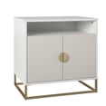 thumbnail image 1 of Table d’appoint Kelly de Novogratz, blanc et taupe, 1 of 9