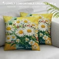 thumbnail image 3 of Nawypu Hello Sunshine White Daisy Throw Pillow Cover, Spring Summer Flower Cushion Case for Sofa Couch, 3 of 5