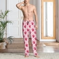 thumbnail image 2 of Logiee Pink gift with ribbon Print Pajama Pants for Men,Men’s Pajama Bottoms,Mens PJ Pants with Pockets & Button Fly-Medium, 2 of 6