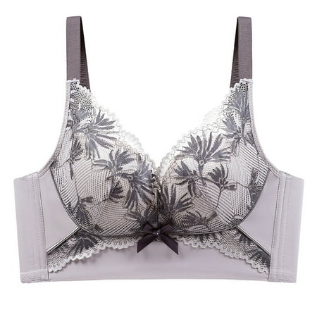 Sngxgn Women s Push up Lace Bra Underwire Plunge Full Coverage Bras (Purple 40/90)