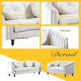 thumbnail image 6 of Jessica 3 Pieces white Microfiber Living Room Set Modern Velvet Sofa Set pillow, 6 of 6