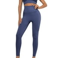 thumbnail image 3 of QATAINLAV Womens High Waist Yoga Pants Butt Lift Tummy Control Workout Running Leggings Solid Color Casual Skinny Legging Pants Ofertas de Hoy en Liquidación Dark Blue L, 3 of 6