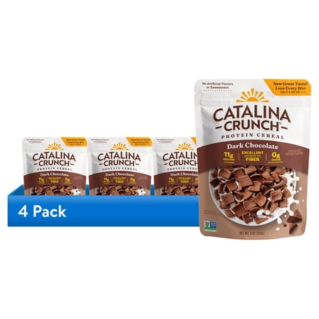 (4 pack) Catalina Crunch Protein Cereal, Dark Chocolate 9 oz