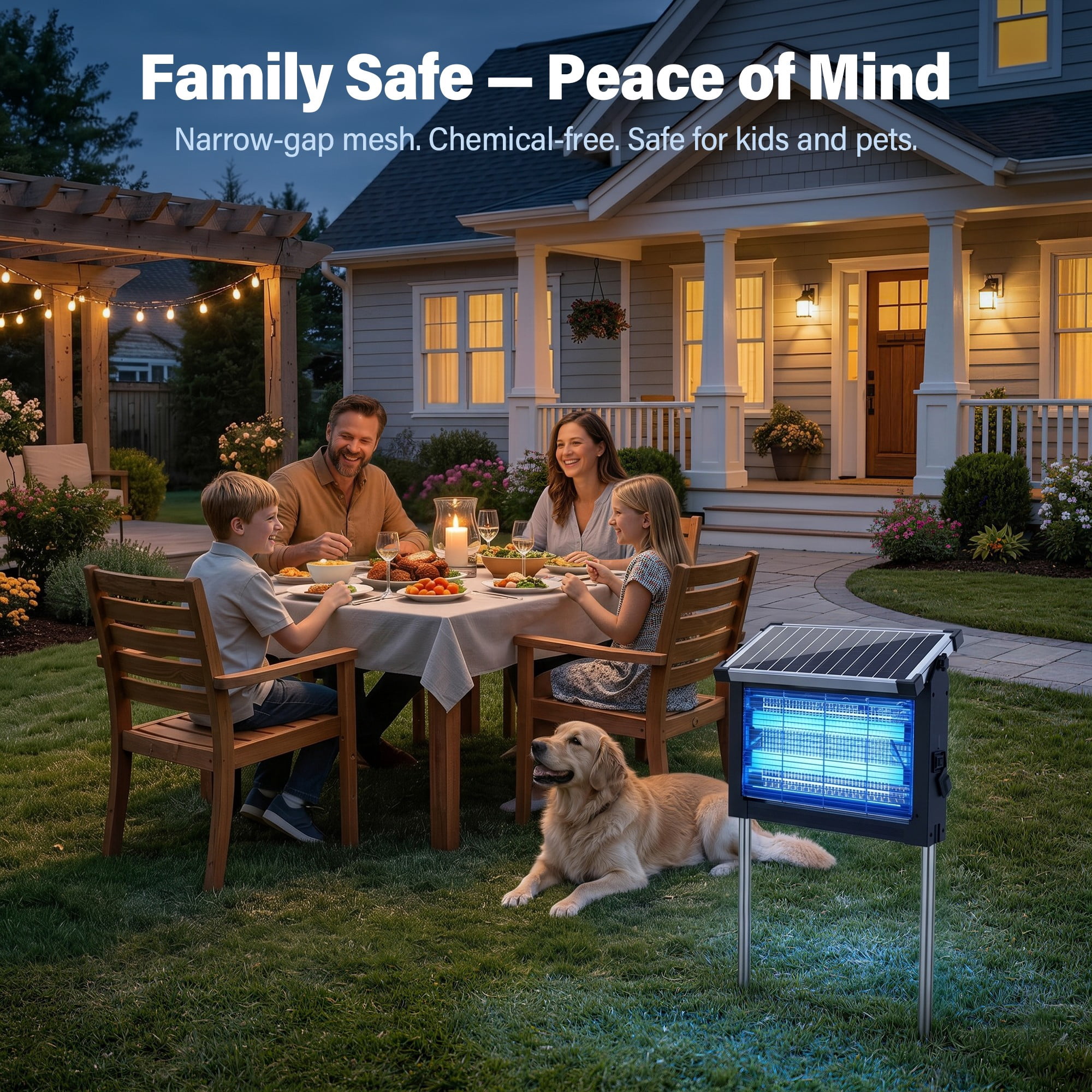 AENKYO Outdoor Solar Bug Zapper, 4500V 10W Solar Powered Mosquito Killer, up to 1 Acre