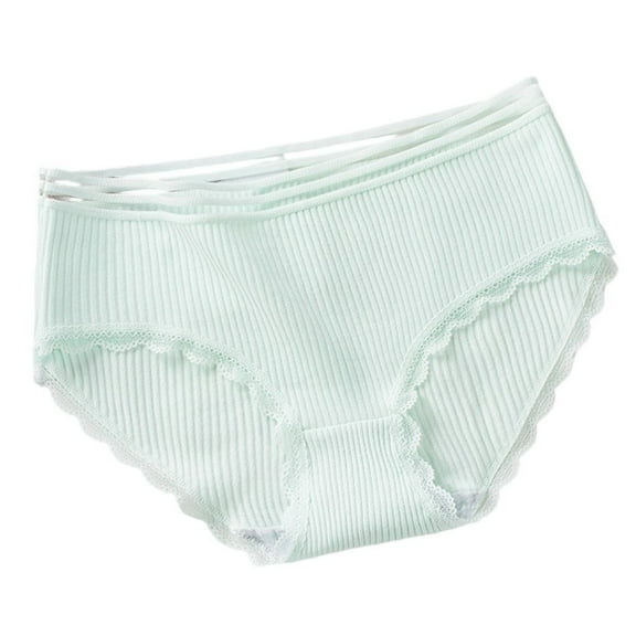 Riecok Stretch Panties for Women High Waist Plus Size Plus Size Breathable Full Front Back Coverage Underwear Green M