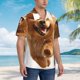 thumbnail image 3 of Balery Happy Fluffy Running Dog Camisas hawaianas de manga corta para hombre, camisas playeras de corte holgado, camisas de vacaciones con botones,XX-Large, 3 of 7