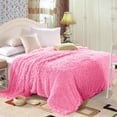 thumbnail image 2 of Homore Soft Fuzzy Faux Fur Throw Blanket, Decorative Shaggy Blanket for Couch Sofa Bed, 60" x 80" , Hot Pink, 2 of 9