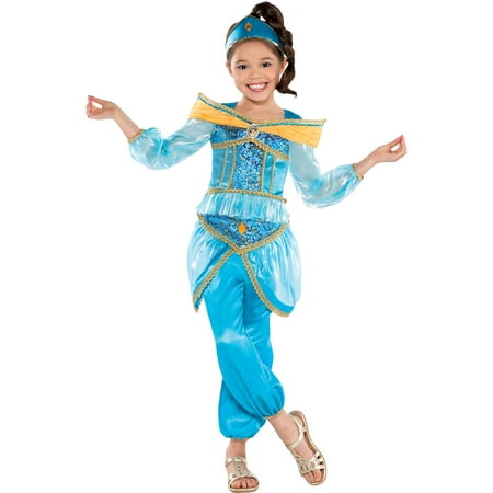 Suit Yourself Aladdin Jasmine Costume for Girls, Includes a Detailed Shirt, Harem Pants, and a Headband