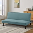 thumbnail image 2 of Aukfa Studio Futon Convertible Sofa Bed for Home Office, Upholstered Loveseat, Flannel, Light Green, 2 of 10