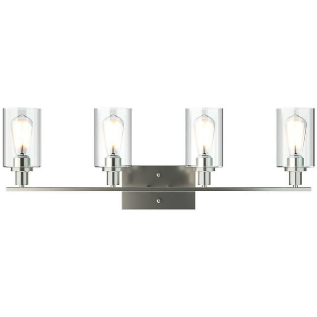 Patiojoy Bathroom Vanity Light Modern Wall 4-Light Sconce Fixtures With Clear Glass Shade
