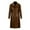 Brown, variant on Long Winter Coats for Men Double Breasted Trench Coat Collar Faux Leather Warm Overcoat
