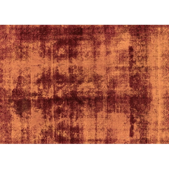 Ahgly Company Indoor Rectangle Abstract Orange Modern Area Rugs, 3' x 5'