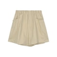 thumbnail image 4 of Pantalones cortos de pierna ancha con cintura elástica de verano para mujer, pantalones sueltos, pantalones casuales deportivos finos negros de cintura alta pequeños, 4 of 6