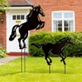 thumbnail image 4 of Set of 2 Outdoor Metal Horse Ground Stake Decorations – Vintage Garden Yard Lawn Decor for Lawn, Patio & Outdoor Scene Art Black, 4 of 6