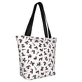 thumbnail image 2 of KLL Tote Bag for Women Poodle Dog Print Shopping Grocery Reusable Bags for Office School Shopping Travel, 2 of 6