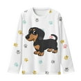 thumbnail image 5 of DISNIMO Dachshund Paw Print Shirts Long Sleeve Girls Tee Shirts Soft T Shirts for Girls Long Sleeve Tops for Kids T Shirt for Girls Age 3-4 Long Sleeve Crew Neck Shirts for Kids Fall Shirt, 5 of 7