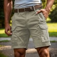 thumbnail image 2 of Men's Multi-Pocket Cargo Shorts, 5" Inseam Summer Casual Workwear pants, Rugged Outdoor Hiking Shorts, Knee Length Utility Shorts for Men Light Green M, 2 of 6