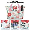 thumbnail image 2 of Tote Bag for Women - Pioneer Flower Shoulder Bag - Large Utility Work Duffle Bag with Zipper Handbag for Travel, Work, Sprots, 2 of 5