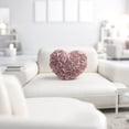 thumbnail image 2 of JWH 3D Handmade Flower Design Heart Shaped Rose Pillows for Valentine Elegant Decor and Gift 13 x 16 inch in Rose Gold, 2 of 11