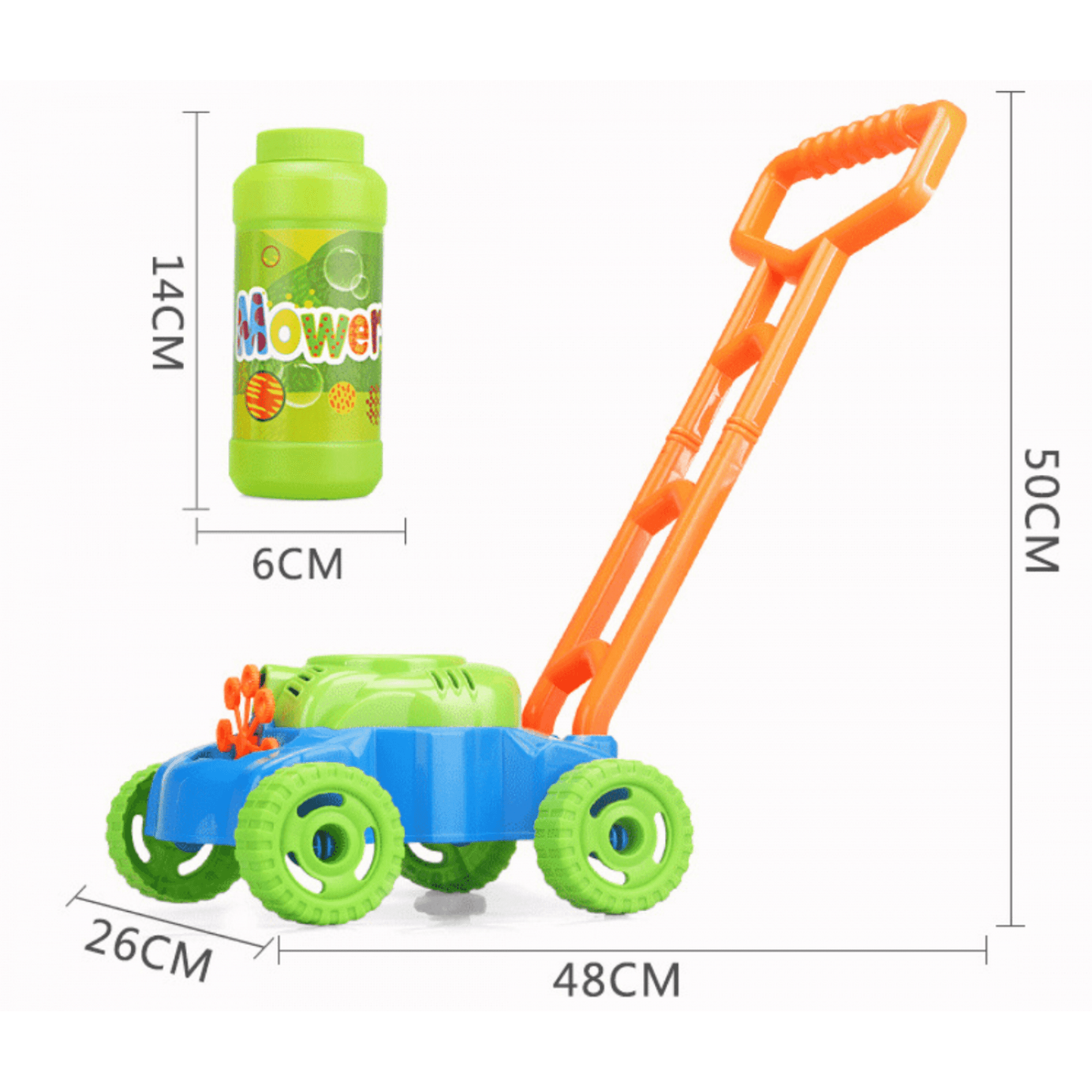 Attoe Bubble Mower Push Along Toy Lawnmower For Kids And Toddlers With Bubble Machine Soapy Solution Included