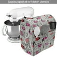 thumbnail image 2 of Paris Stand Mixer Cover, Eifel Tower Sketches and Lipstick Kises Pattern, Kitchen Appliance Organizer Bag Cover with Pockets, 5 Quarts, Charcoal Grey Multicolor, by Ambesonne, 2 of 4