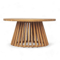 thumbnail image 4 of Tcbosik 31.5" Outdoor Coffee Table, Wood Accent Table. Round Patio Table for Garden, Porch, Balcony, Easy Assembly, Teak, 4 of 8