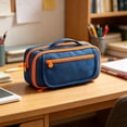 thumbnail image 2 of Lksixu Big Capacity Pencil Case, 9 Compartments Pencil Pouch with Zipper and Handle, Aesthetic Stationery Storage and Organizer, Lightweight & Spacious Pencil Bag, Portable Travel Makeup Bag, 2 of 8
