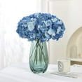 thumbnail image 3 of Silk Hydrangea Heads with Stems Artificial Flowers Heads for Home Wedding Decor,Pack of 10 (Sky Blue), 3 of 5