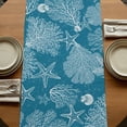 thumbnail image 5 of Table Runners 48 Inches Long Dress Scarves, Blue Coastal Farmhouse Kitchen/Dining Table Runner, Short Coffee Tablerunners, Starfish Coral Summer Beach Ocean 13x48 Inch, 5 of 9