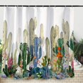 thumbnail image 3 of Cortina DE DUCHA YONGSHENG Juego DE Cortinas DE DUCHA DE tela para baño colorido impermeable tamaño estándar 180 * 180 cm (cactus), 3 of 5