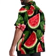 thumbnail image 3 of Watermelon Men's Hawaiian Button Down Printed Short Sleeve Summer Beach Shirts, 3 of 6