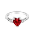thumbnail image 3 of Simulated Ruby Cubic Zirconia Heart Promise Ring 925 Sterling Silver Size 14, 3 of 3