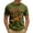 Army Green, variant on Punch the Monkey Men's Summer Waffle Graphic Tee, "Ultimately I Have to Be Brave" Funny Monkey Print, Breathable Comfort Casual Round Neck Top