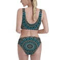 thumbnail image 3 of Daiia Mandala printed 2 piece Swimsuit Bikinis for Women High Waisted Racerback Bathing Suits Summer Tummy Control Scoop Neck Swimwear-X-Large, 3 of 8