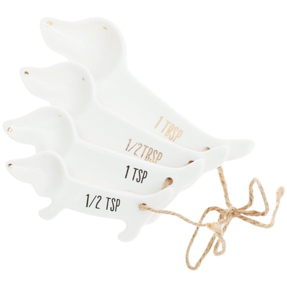 4 Pcs Dachshund Measuring Spoons Cute Ceramic Measuring Spoon Set Practical Baking Measuring Spoons Multipurpose Cooking Measuring Spoons for Kitchen Holidays Parties