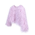 thumbnail image 4 of Hueook Faux Fur Coat Women Winter Solid Color Casual Extended Warm Jacket Pink L, 4 of 6