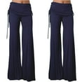 thumbnail image 1 of Women‘s Solid Color Wide Leg Athletic Pants With Belt  Mid Rise Dance Trousers, 1 of 3