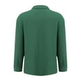 thumbnail image 4 of TTUHYWXI Womens Soft Cotton Weave Shirt Long Sleeve Tops Casual Blouse with Open Chest Pockets (Dark Green, XL), 4 of 6