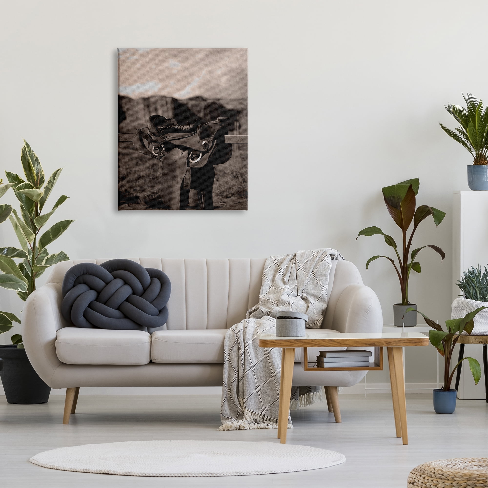 Stupell Industries Horse Saddle in Desert Landscape Photography Gallery Wrapped Canvas Art Print Wall Art, 30 x 40
