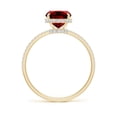 thumbnail image 2 of ANGARA Lab Grown 2.1 Ct Thin Shank Cushion Ruby Ring with Lab Diamond Accents for Women in 14K Yellow Gold (Size-9x7mm) | July Birthstone, Anniversary, Jewelry Gift for Women | Lab-Grown Ruby Ring, 2 of 8