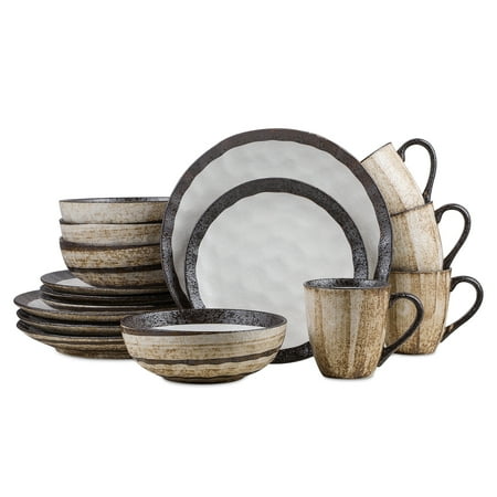 

Stone + Lain Lucy Porcelain Collection Dinnerware Set 16-Piece Service for 4 Beige