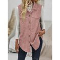 thumbnail image 3 of jinghuiyue Womens Corduroy Vests Button Down Sleeveless Collared Casual Dressy Office Outerwear Waistcoat L, 3 of 5