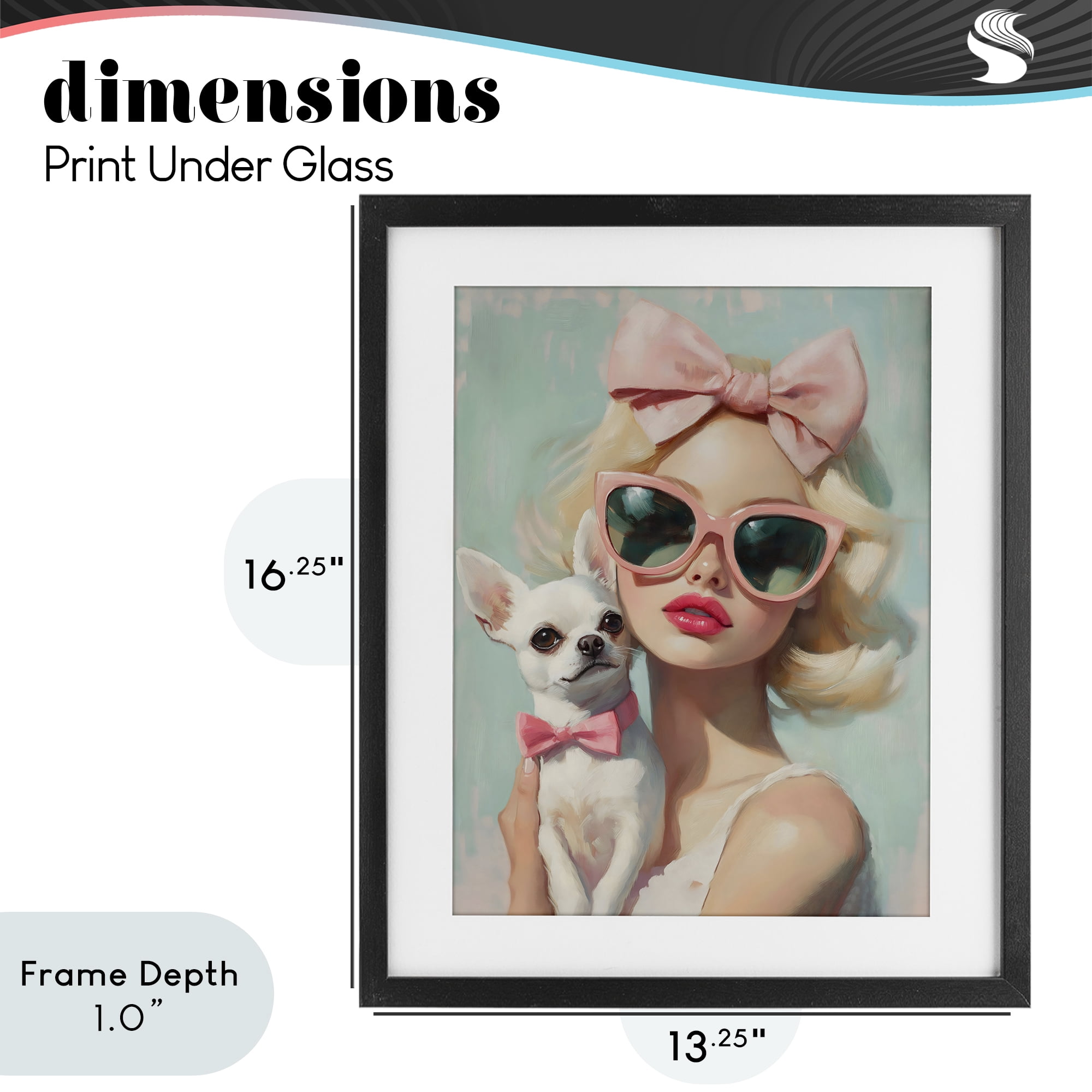 Stupell Industries Girl with Chihuahua Black Framed Print Under Glass, design by The Prints Vibe